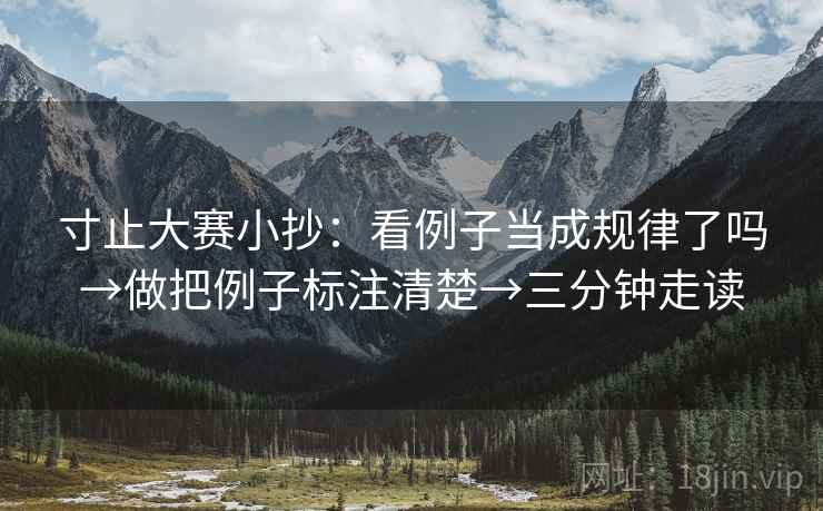 寸止大赛小抄：看例子当成规律了吗→做把例子标注清楚→三分钟走读  第2张